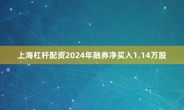上海杠杆配资2024年融券净买入1.14万股