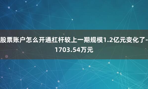 股票账户怎么开通杠杆较上一期规模1.2亿元变化了-1703.54万元