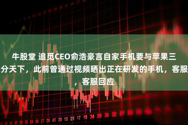 牛股堂 追觅CEO俞浩豪言自家手机要与苹果三星三分天下，此前曾通过视频晒出正在研发的手机，客服回应